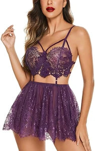 Sexy Lingerie For Women Naughty. Mini Skirt With G-String Crotchless Lingerie Set