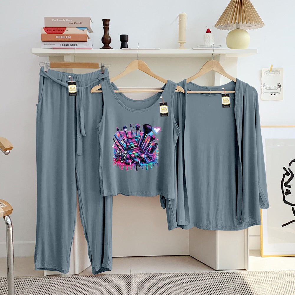 LADIES NIGHT SUIT
3 Pieces Inner Gawn + Trouser