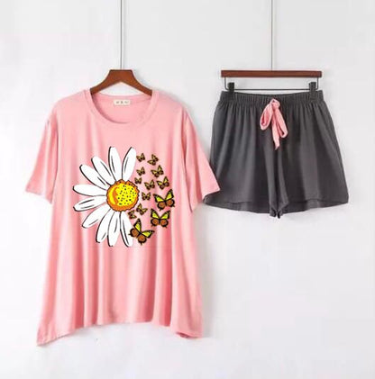 Cotton Half Sleeve Short Nighty for Women