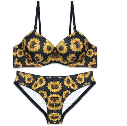Printed Strapless Bra and Panty Set
