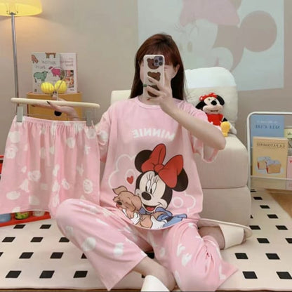 3 Piece Malai Cotton Nightwear Set