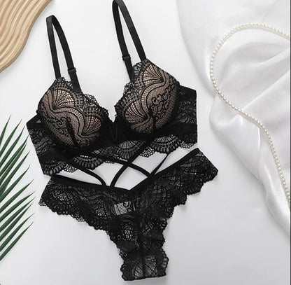 Printed Strapless Bra and Panty Set