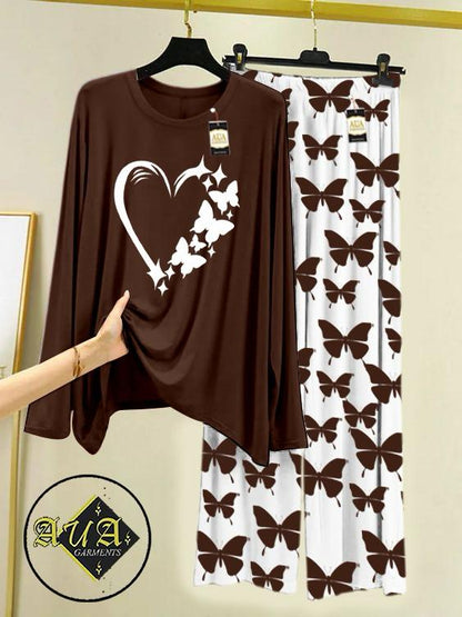 Stylish Sleepwear Set for a Cozy Night's Rest Wear With Multi Printed Set