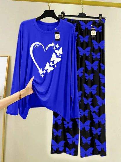 Navy Printed Nightwear Set