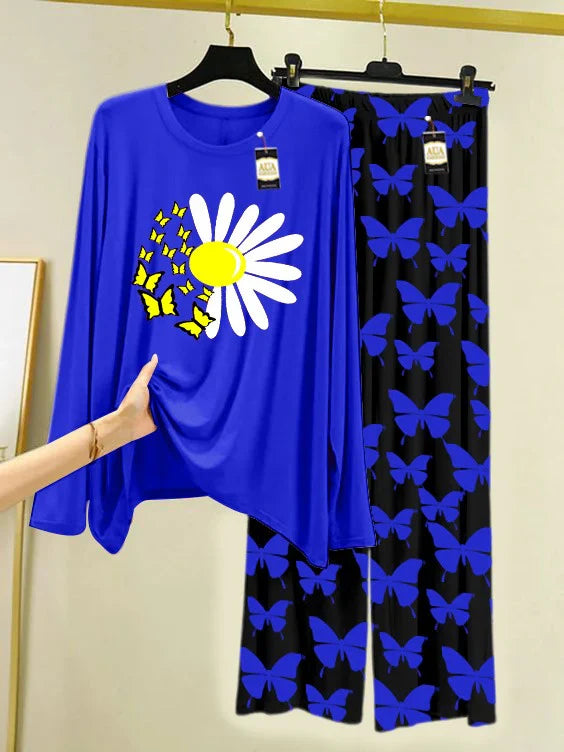 Navy Printed Nightwear Set