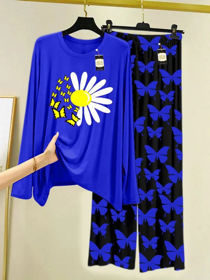 Navy Printed Nightwear Set