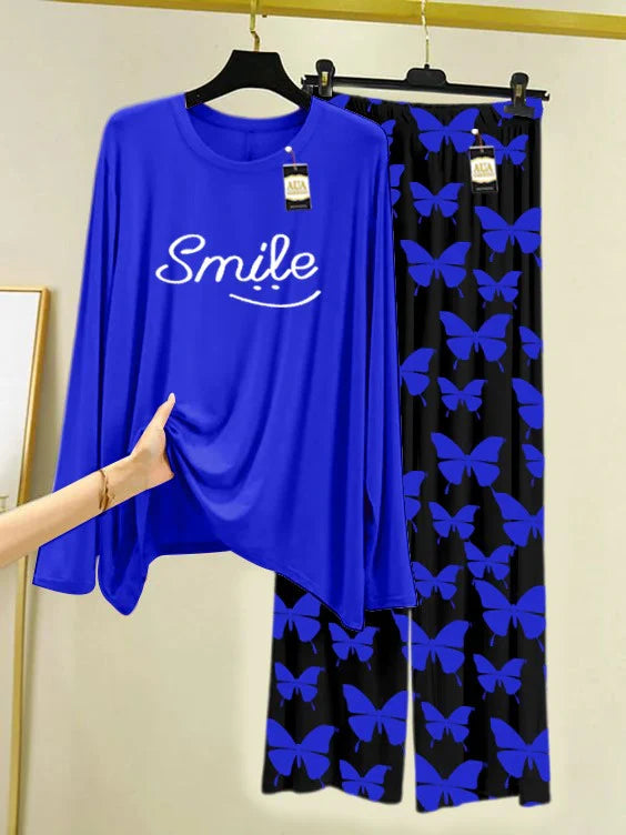 Navy Printed Nightwear Set