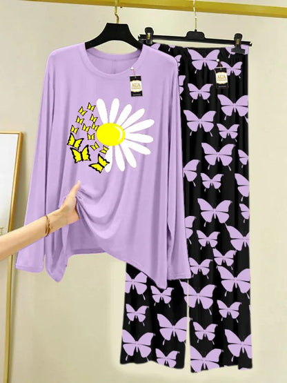PURPLE Printed Nightwear Set