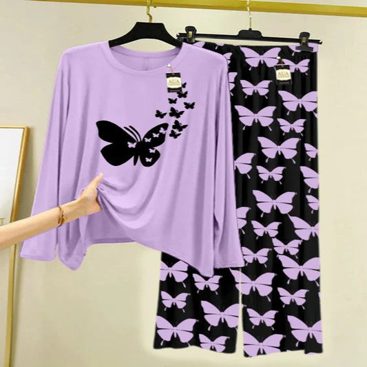 PURPLE Printed Nightwear Set
