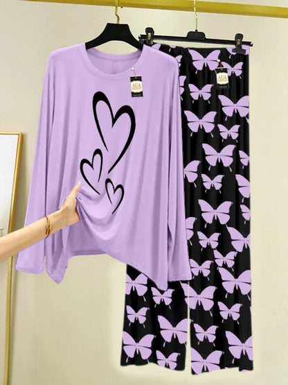 PURPLE Printed Nightwear Set