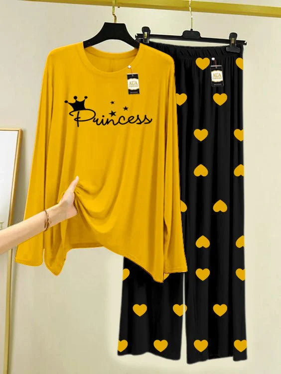 YELLOW Printed Nightwear Set