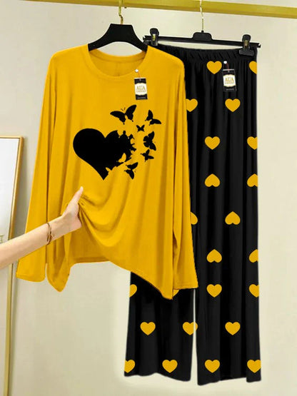 YELLOW Printed Nightwear Set