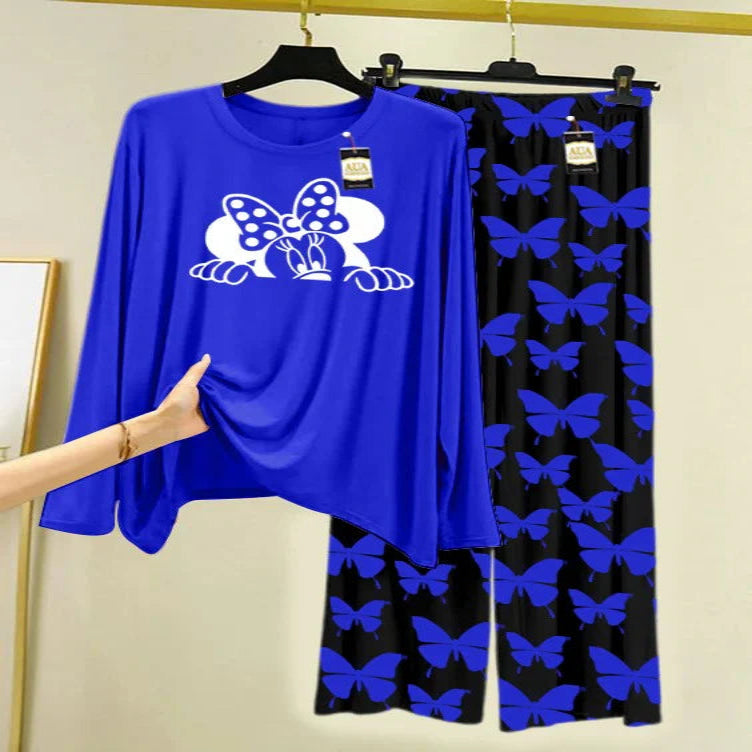 Navy Printed Nightwear Set
