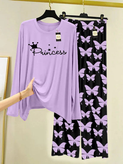 PURPLE Printed Nightwear Set