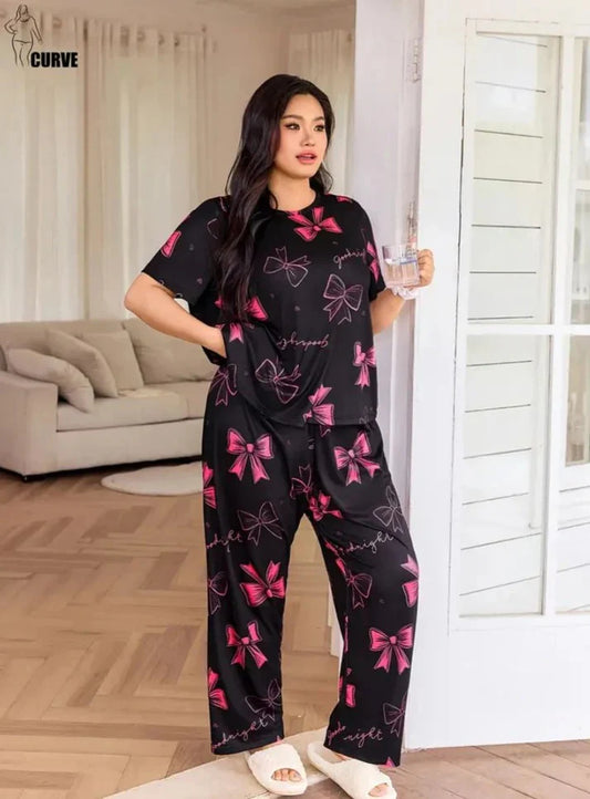 black and pink night suit premium fabric for girls and woman