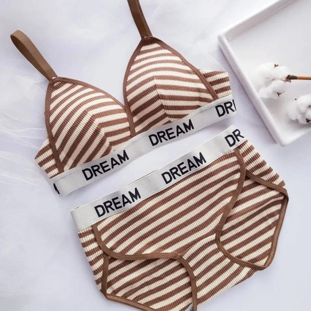 Dream Knit Line Design Bra and Panty Set