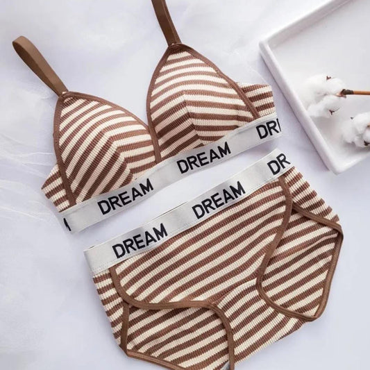 Dream Knit Line Design Bra and Panty Set
