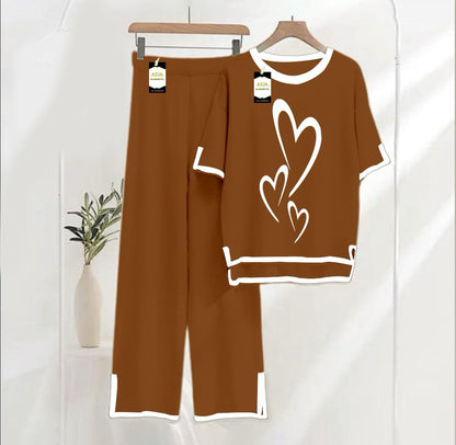 Turkish Summer Co-Ord Set for Women - Warm & Stylish Loungewear BROWN
