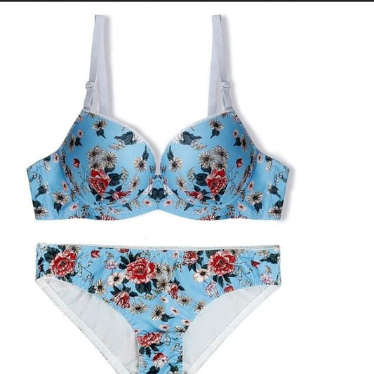 Printed Strapless Bra and Panty Set