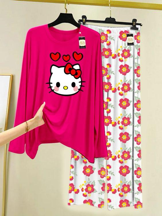 Pink Multi Printed Sleepwear Set