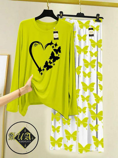 Stylish Sleepwear Set for a Cozy Night's Rest Wear With Multi Printed Set