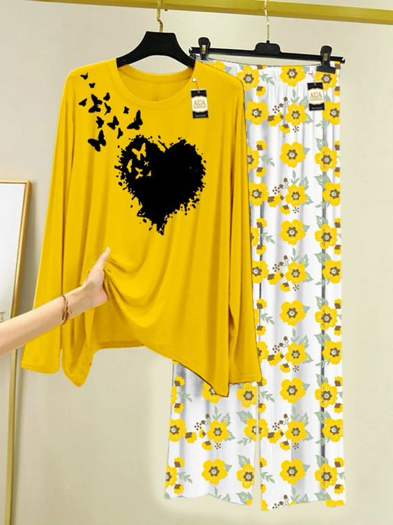 Yellow Multi Printed Sleepwear Set