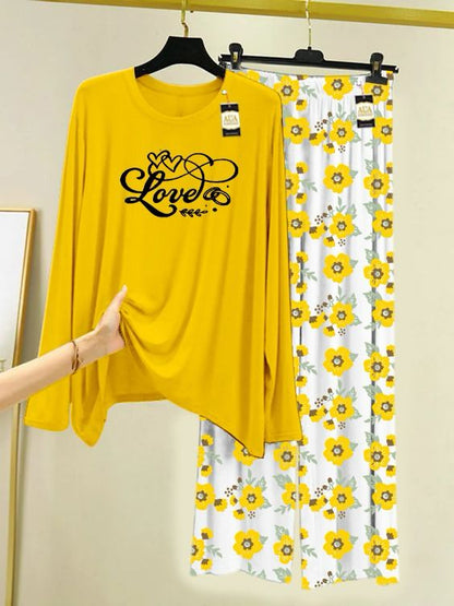 Yellow Multi Printed Sleepwear Set
