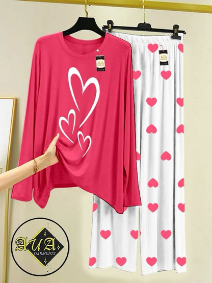 Stylish Sleepwear Set for a Cozy Night's Rest Wear With Multi Printed Set