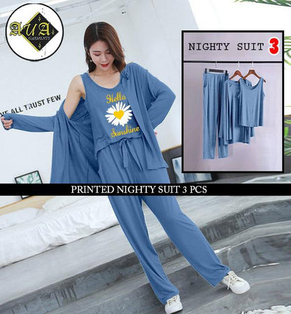 LADIES NIGHT SUIT
3 Pieces Inner Gawn + Trouser