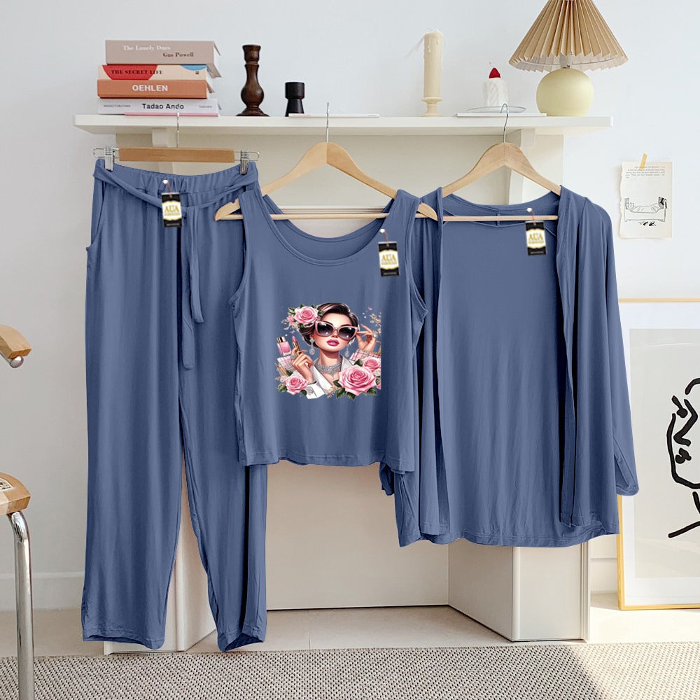 LADIES NIGHT SUIT

3 Pieces Inner Gawn + Trouser