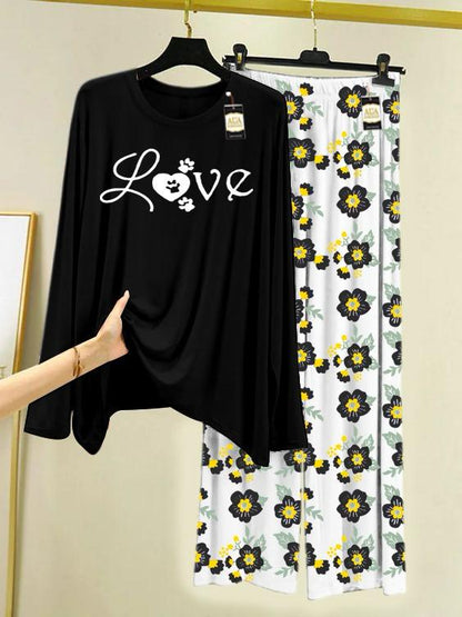 Stylish Sleepwear Set for a Cozy Night's Rest Wear With Multi Printed Set