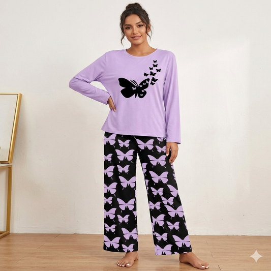 PURPLE Printed Nightwear Set