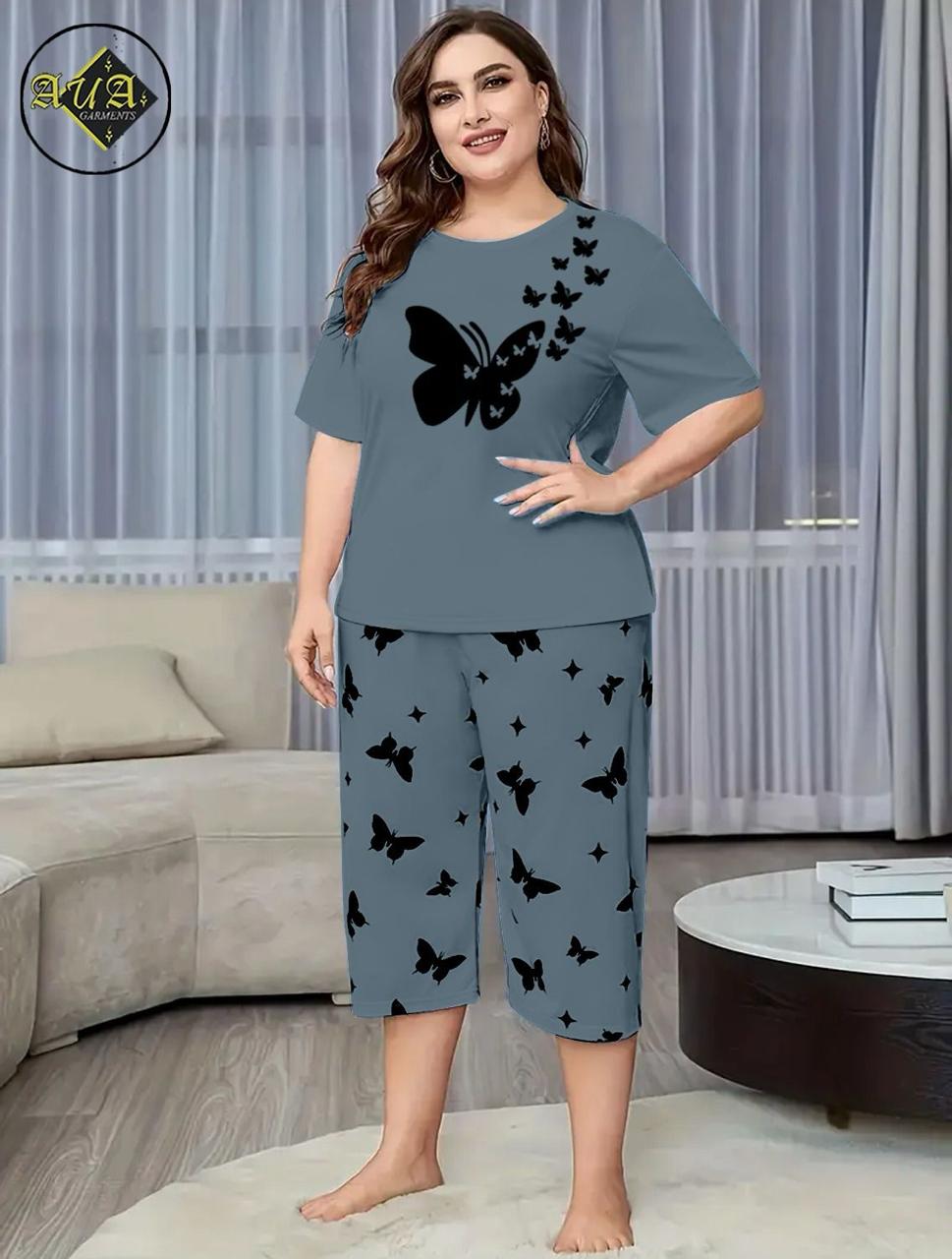 Printed Half-Sleeved Vest For Leisure Home Wear Female Sleepwear Night Dress