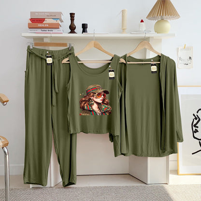 LADIES NIGHT SUIT

3 Pieces Inner Gawn + Trouser