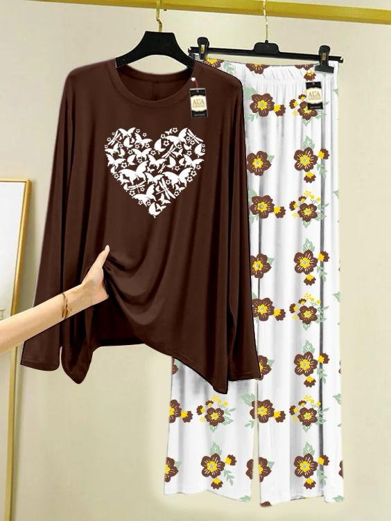 Stylish Sleepwear Set for a Cozy Night's Rest Wear With Multi Printed Set