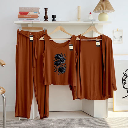 LADIES NIGHT SUIT

3 Pieces Inner Gawn + Trouser