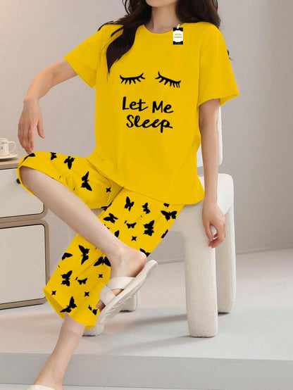 Stylish Sleepwear Set for a Cozy Night's Rest Wear With Multi Printed Set