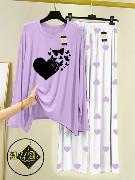 Stylish Sleepwear Set for a Cozy Night's Rest Wear With Multi Printed Set