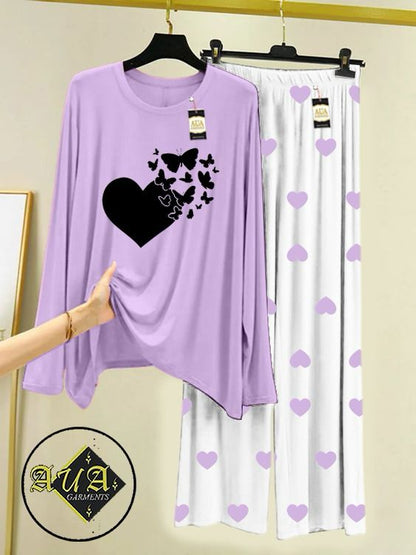 Stylish Sleepwear Set for a Cozy Night's Rest Wear With Multi Printed Set