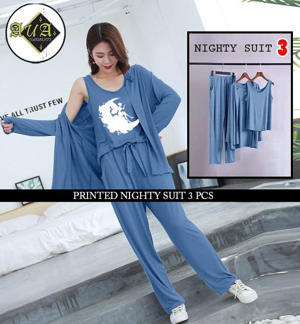 LADIES NIGHT SUIT
3 Pieces Inner Gawn + Trouser