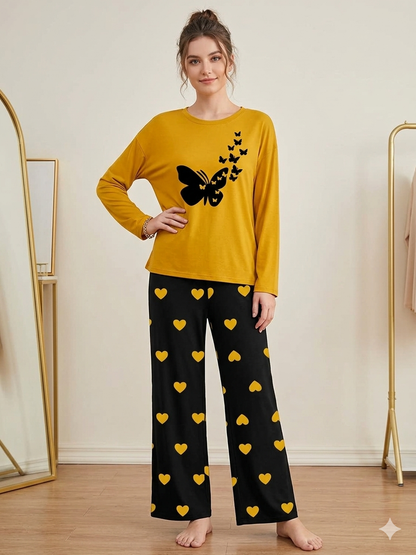 YELLOW Printed Nightwear Set