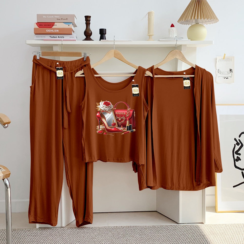 LADIES NIGHT SUIT

3 Pieces Inner Gawn + Trouser