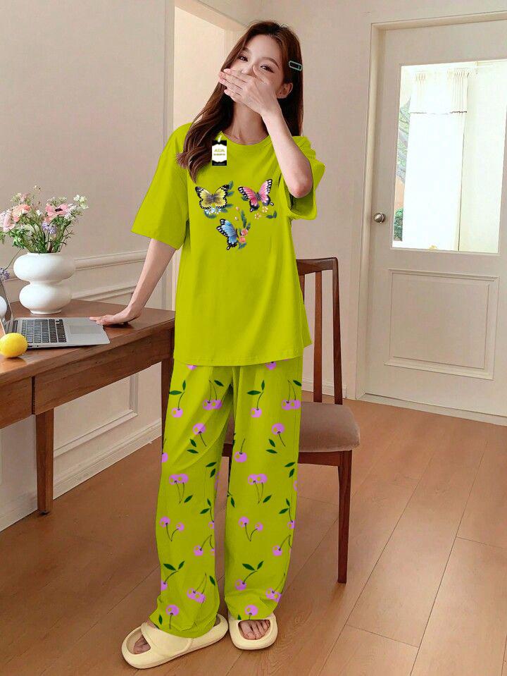Stylish Sleepwear Set for a Cozy Night's Rest Wear With Multi Printed Set