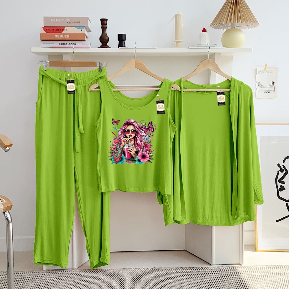 LADIES NIGHT SUIT

3 Pieces Inner Gawn + Trouser