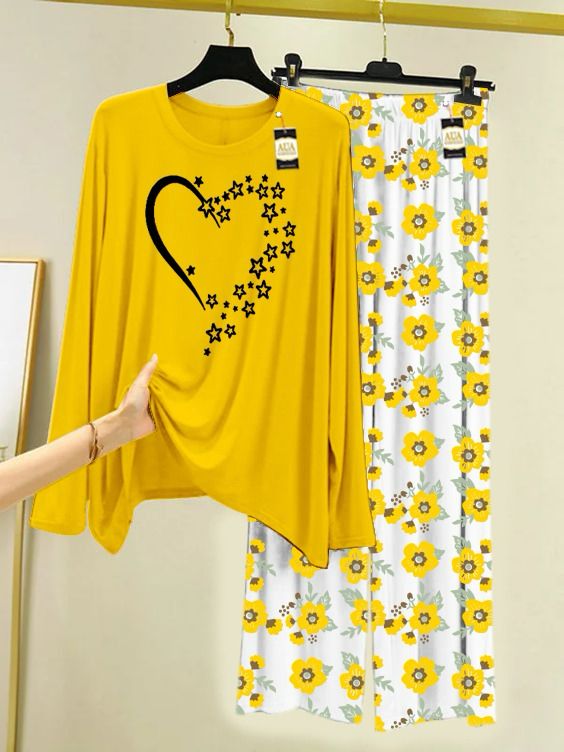 Yellow Multi Printed Sleepwear Set