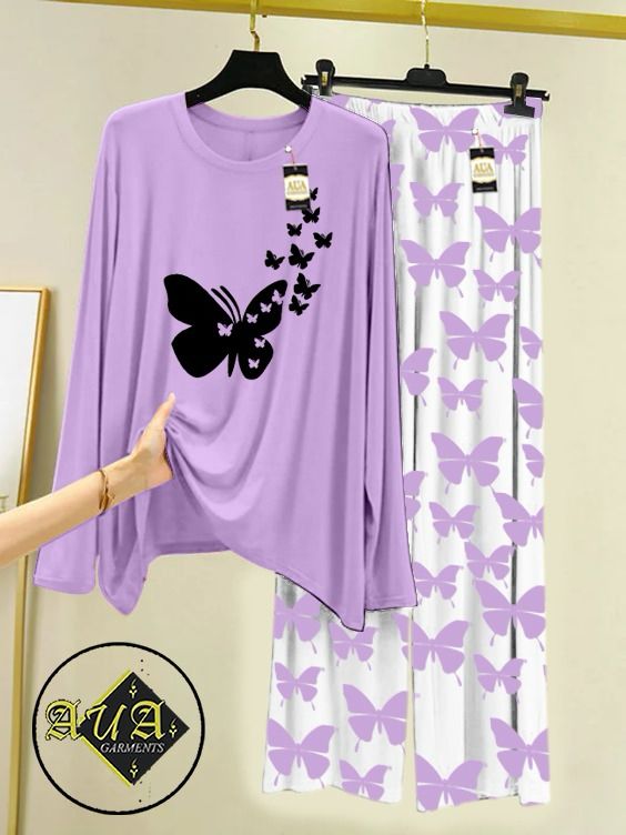 Stylish Sleepwear Set for a Cozy Night's Rest Wear With Multi Printed Set