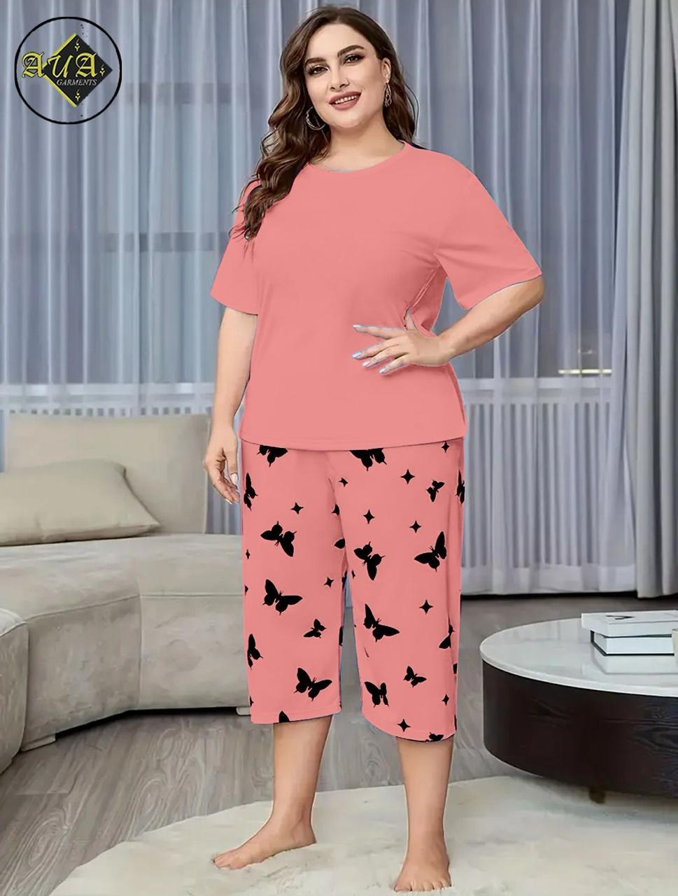 Printed Half-Sleeved Vest For Leisure Home Wear Female Sleepwear Night Dress