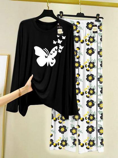 Stylish Sleepwear Set for a Cozy Night's Rest Wear With Multi Printed Set