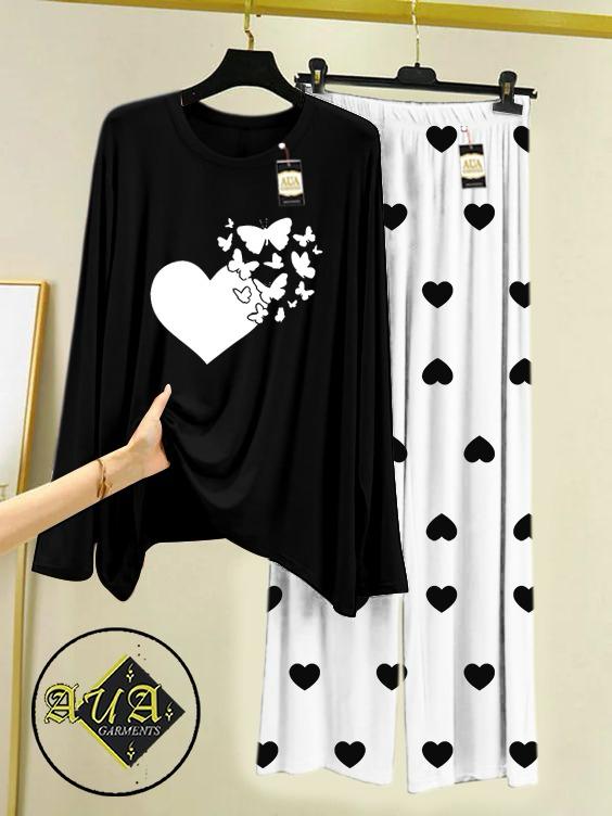 Stylish Sleepwear Set for a Cozy Night's Rest Wear With Multi Printed Set