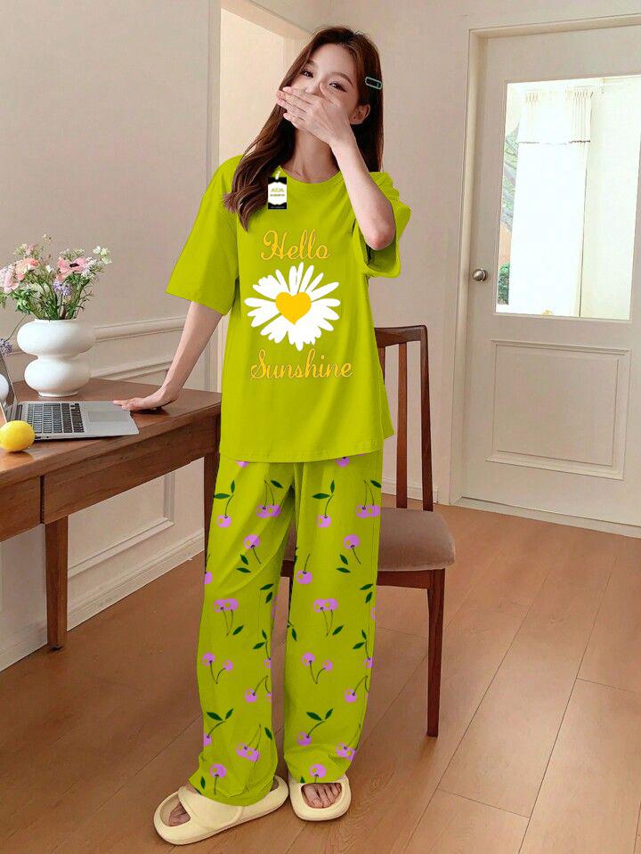 Stylish Sleepwear Set for a Cozy Night's Rest Wear With Multi Printed Set